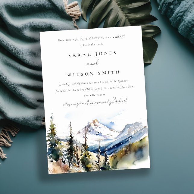 Chic Ski Mountain Telluride Colorado Anniversary Invitation (Creator Uploaded)
