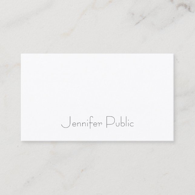 Chic Sleek Design Modern Elegant Minimalist Plain Business Card (Front)