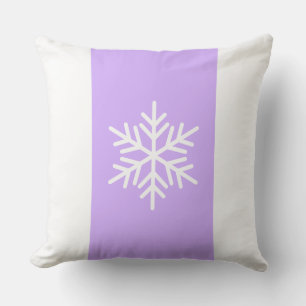Chic Snowflake Light Purple White Holiday Stripes Cushion