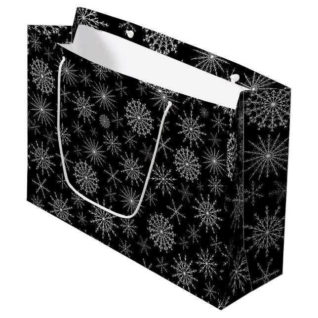 Chic Snowstorm Large Gift Bag (Front Angled)
