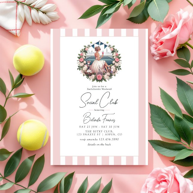 Chic Social Club Bachelorette Weekend Invitation (Chic Social Club Bachelorette Weekend Invitation)