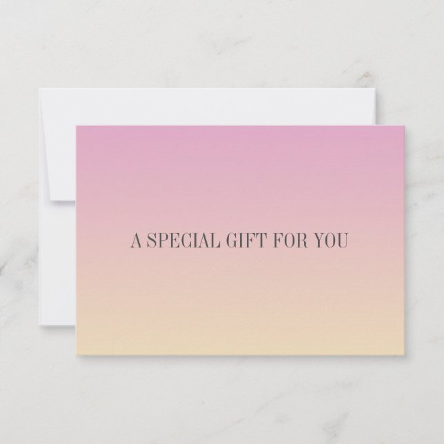Chic Soft Gradient Pink Orange Gift Card (Front)