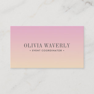 Chic Soft Gradient Pink Orange peach Social Media Business Card