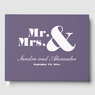 Chic Soft purple grape amethyst Wedding  Guest Book