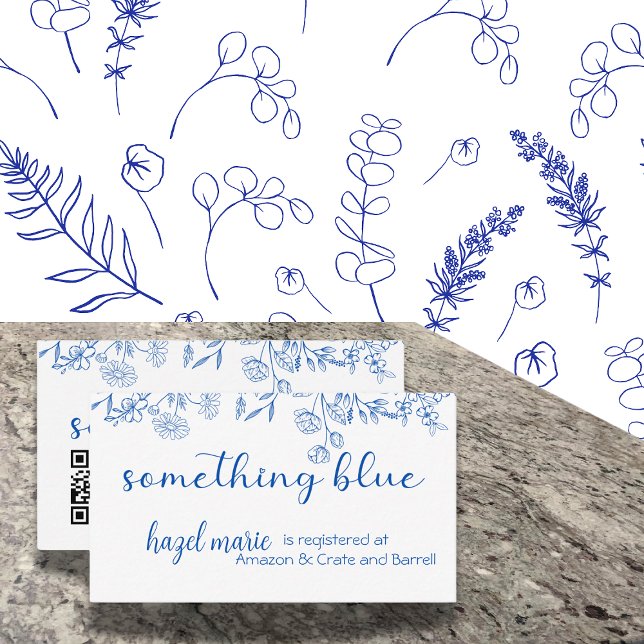 Chic Something Blue Before I Do Bridal Shower Enclosure Card (Creator Uploaded)