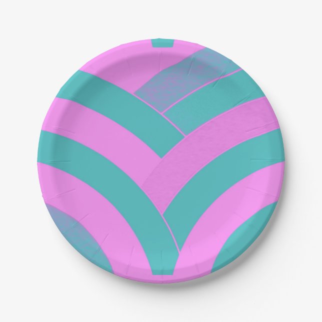 chic sophisticated modern chevrons paper plate (Front)