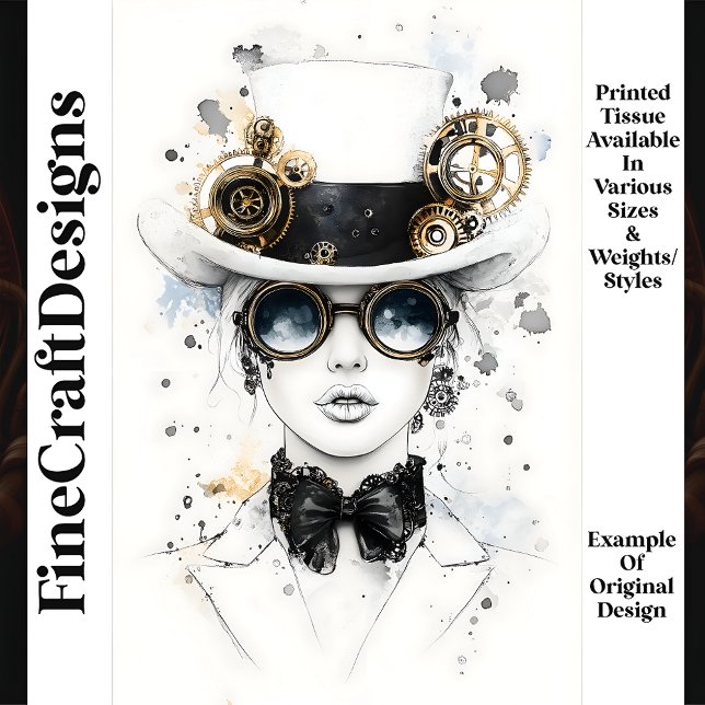 Chic Sophisticated Steampunk Female Q4 Decoupage Tissue Paper (Creator Uploaded)