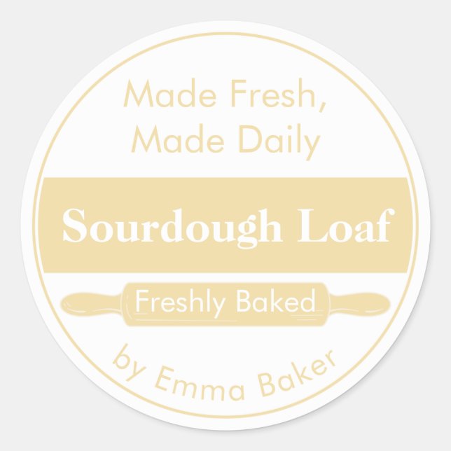 Chic Sourdough Bread Bakery Label Sticker (Front)