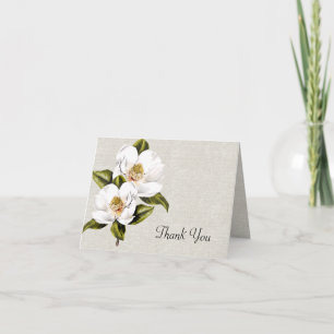 Chic Southern Belle Magnolias Wedding Thank You Card