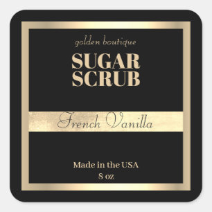 Chic Spa Product Black Gold Square Sticker