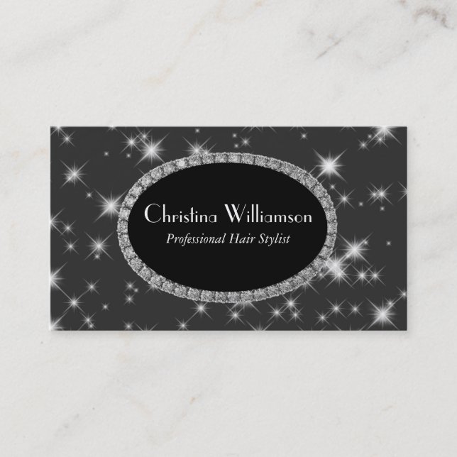 Chic Sparkle Rhinestones Business Card (Front)