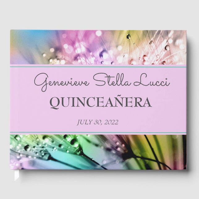 Chic Sparkles Quinceañera Party Invitation Guest Book (Front)