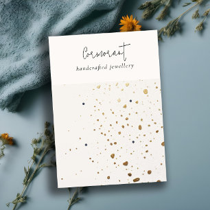 Chic Speckled Gold White Texture 2 Earring Holder Business Card