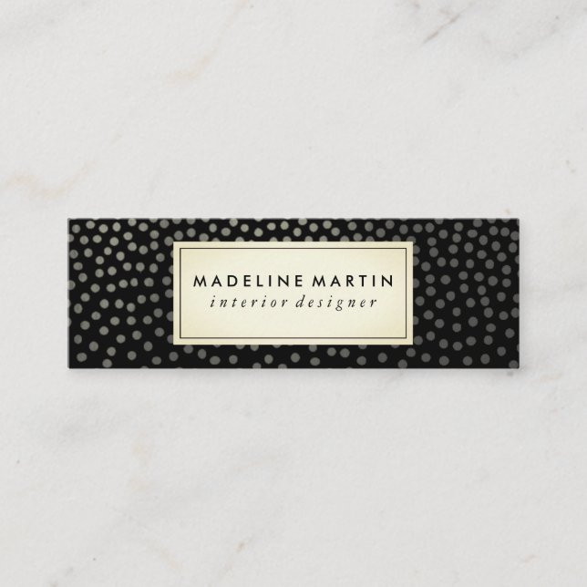Chic Speckled Pattern Mini Business Card (Front)