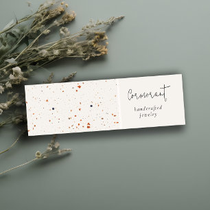 Chic Speckled Rust White Texture Earring Holder Mini Business Card