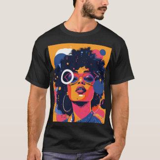 Chic Spectacles: A Vibrant Portrait T-Shirt