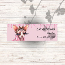 Chic Sphynx Cat Groomer Pink Glitter Dripping