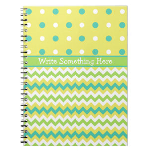 Chic Spiral Notebook: Polka Dots and Chevrons Notebook