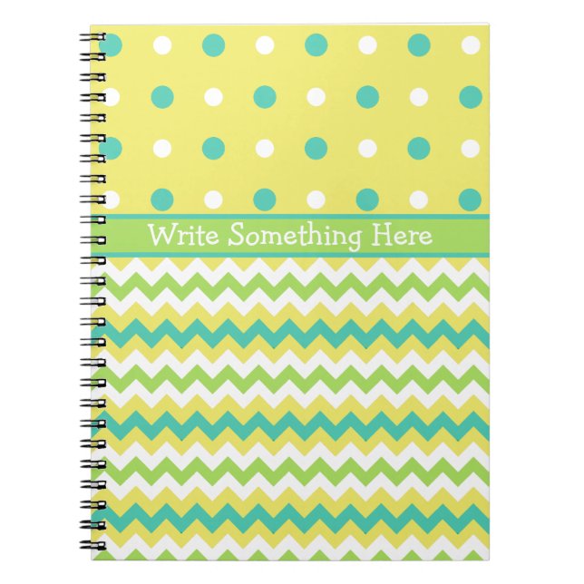 Chic Spiral Notebook: Polka Dots and Chevrons Spiral Notebook (Front)