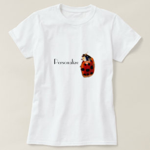 Chic Spotted Ladybug With Name T-Shirt