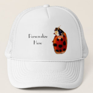 Chic Spotted Ladybug With Name Trucker Hat