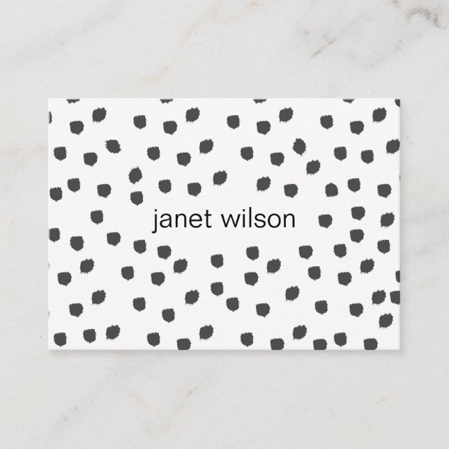 chic spotted texture pattern business card (Front)