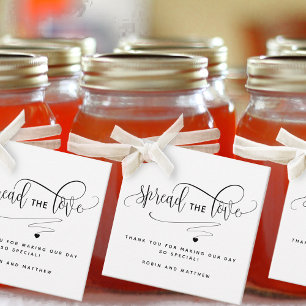 Chic, Spread the Love, Modern Rustic Wedding Favour Tags