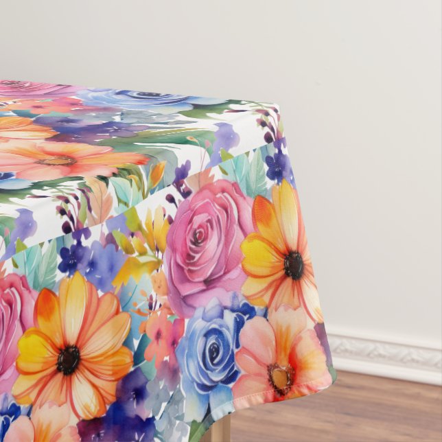Chic Spring Colours Flowers Floral Tablecloth (In Situ)