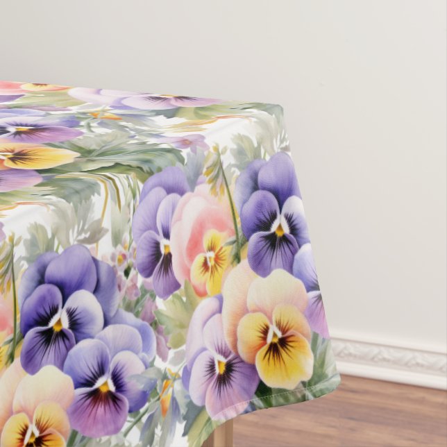 Chic Spring Colours Pansy Pansies Tablecloth (In Situ)