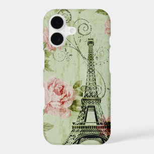 chic spring mint pink floral paris eiffel tower