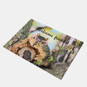 Chic squirrel doormat