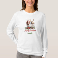 Chic standard red and green Santa with reindeer