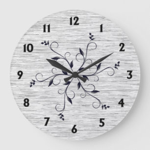 Chic Static Texture Black Numbers Large Clock