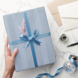 Chic Striped Mottled Light Steel Blue Wrapping Paper