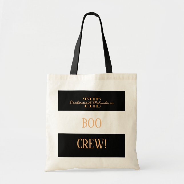  Chic Striped Personalised Fall Bridesmaid Tote Bag (Front)