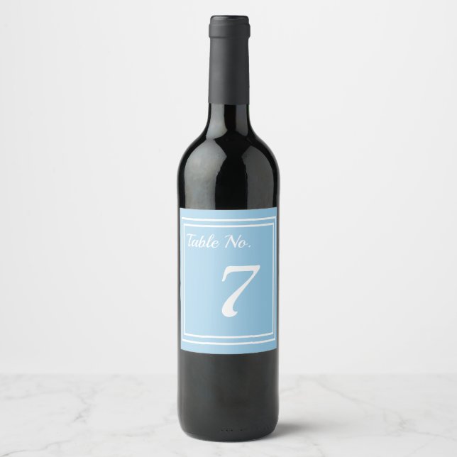 Chic Striped Wine Label Table Number (Front)