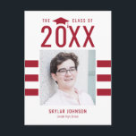 Chic Stripes EDITABLE COLOR Graduation Postcard<br><div class="desc">Modern and stylish graduation announcement/invitation from Berry Berry Sweet Designs. Visit our design showroom at www.berryberrysweet.com for stylish stationery designs and personalised gifts!</div>