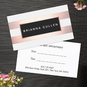Chic Stripes FAUX Gold Foil Appointment Reminder