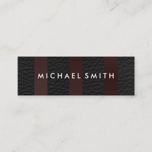 Chic Stripes Faux Leather Mini Business Card