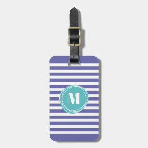 Chic Stripes Monogram Luggage Tag