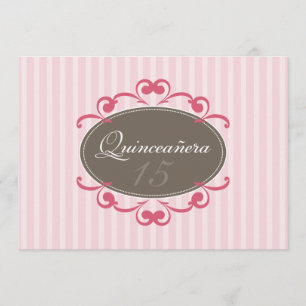 Chic Stripes Quinceanera Invitation (rose)