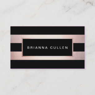 Chic Stripes Rose Gold Salon Appointment Reminder
