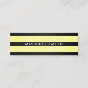 Chic Stripes Yellow Texture Mini Business Card