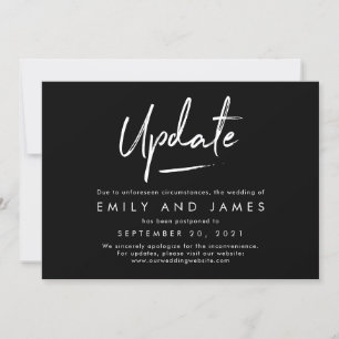 Chic Strokes Editable Colour Wedding Update Card