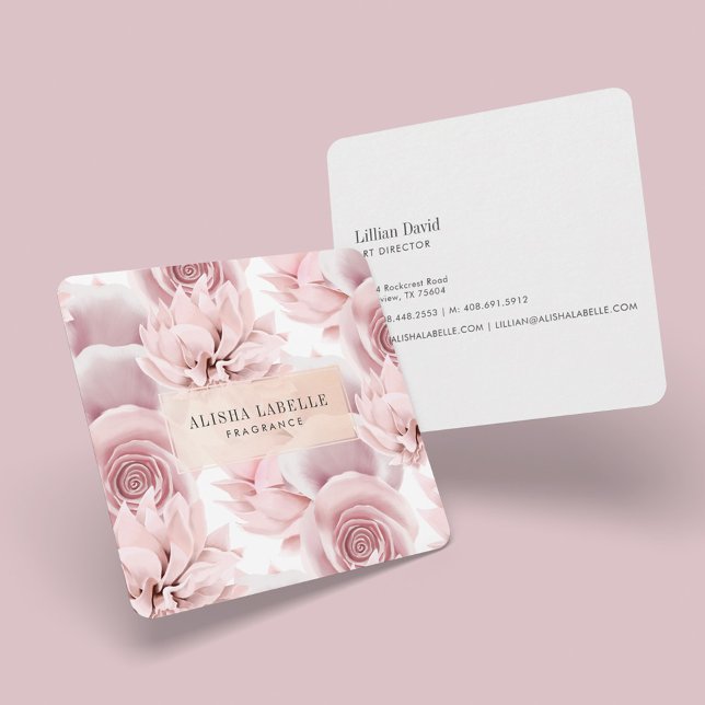 Chic & Stylish Blush Pink Floral Botanical Business Card (Creator Uploaded)