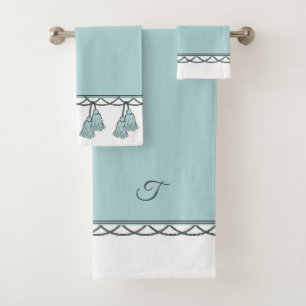 CHIC & STYLISH_ ELEGANT SEAFOAM TASSELS BATH TOWEL SET
