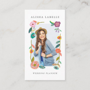 Chic & Stylish Floral Fresh Flower Photo Frame Business Card