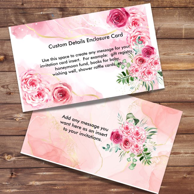 Chic Stylish Magenta Pink Rose Enclosure Card (Creator Uploaded)