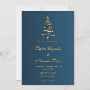 Chic Stylish Minimalistic Christmas tree wedding Invitation