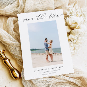 Chic Stylish Mod Photo Save the Date 3 Invitation